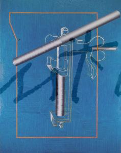 1989 Catálogo Cajas, Herramientas y Alambiques, Pintura Industrial y óleo 250 x 200 cm, marco no