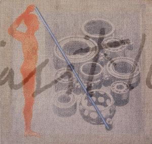 Diapo 1991_4 Rodamientos Pintura Industrial y emulsión fotográfica sobre lino, 81 x 81 cm