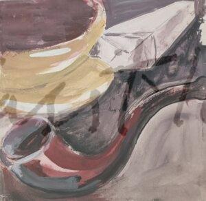 1986 Sin Título, acrílico sobre cartulina, 17 x 18 cm, firma NO,1