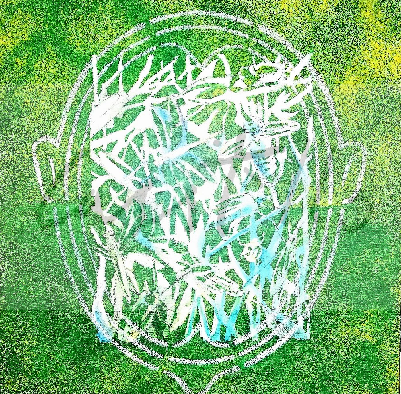 nº 225 2013 Serie Corte x gramas Los Árboles nos impiden ver II, Pintura Industrial sobre lona 40 x 40 cm, firma detrás, marco No anverso