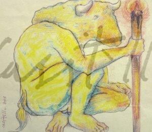 2013 Bocetos homenaje a Picasso, Tauromaquia, dibujo sobre papel, 12 x 13 cm 3