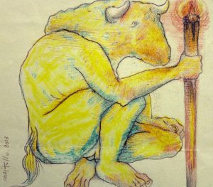 2013 Bocetos homenaje a Picasso, Tauromaquia, dibujo sobre papel, 12 x 13 cm 3