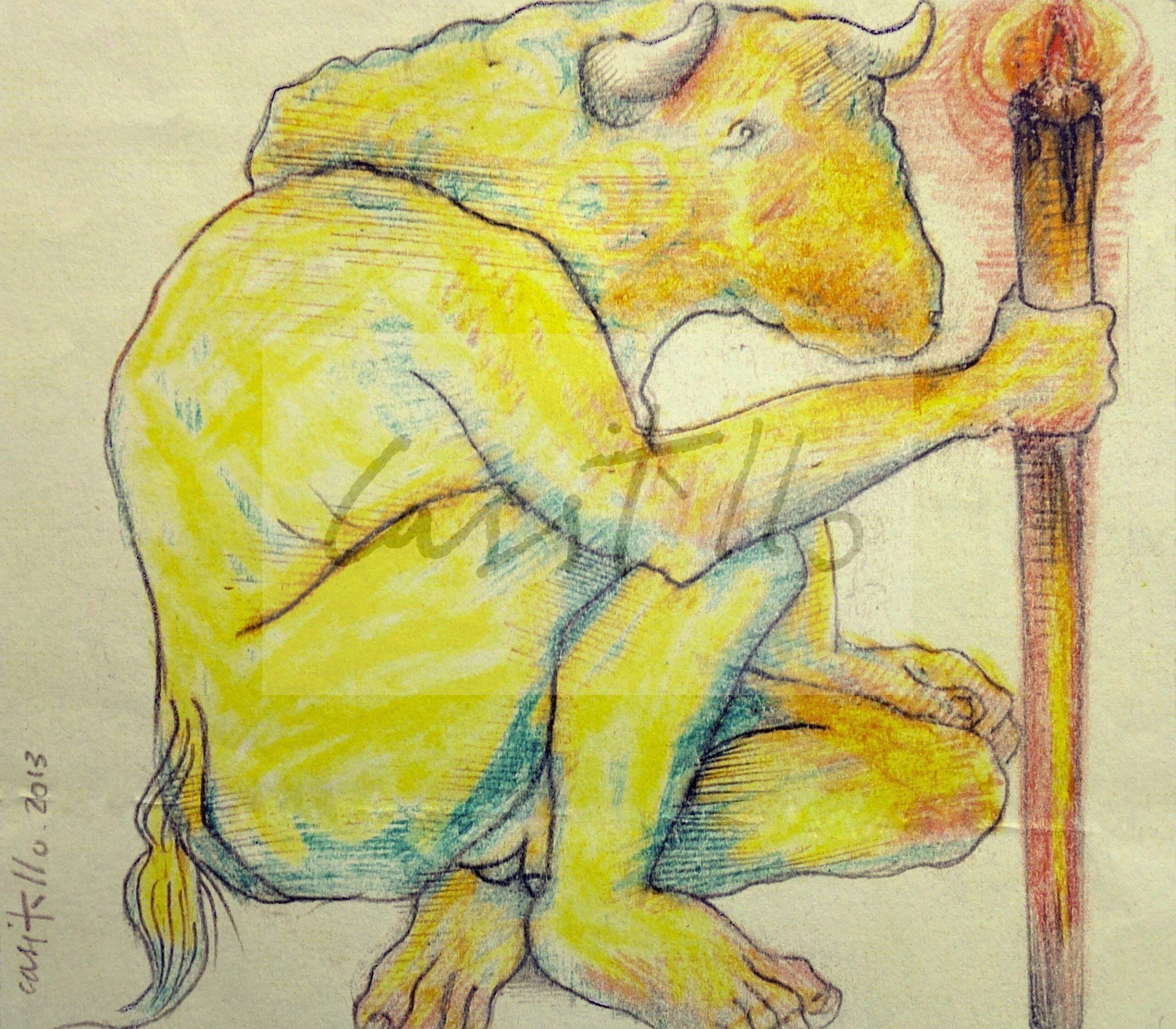 2013 Bocetos homenaje a Picasso, Tauromaquia, dibujo sobre papel, 12 x 13 cm 3