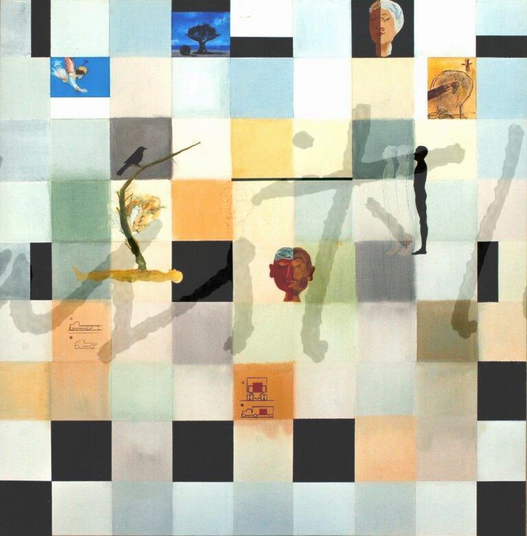 2003 El Inquilino Elemento IV. acrílico, óleo, fotografía s lienzo, 90 x 90 cm